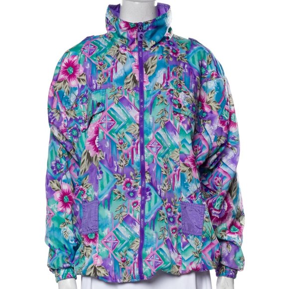 Pierre Cardin Printed Women Multicolor Performance Lined Stand Collar Jacket M - Picture 1 of 4